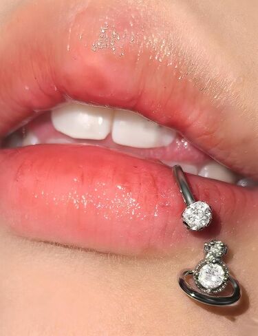 16G 8mm Lip Rings Vertical Labret Lip Piercing Jewelry Rook Surgical Steel Women Men Pink in Saudi Arabia