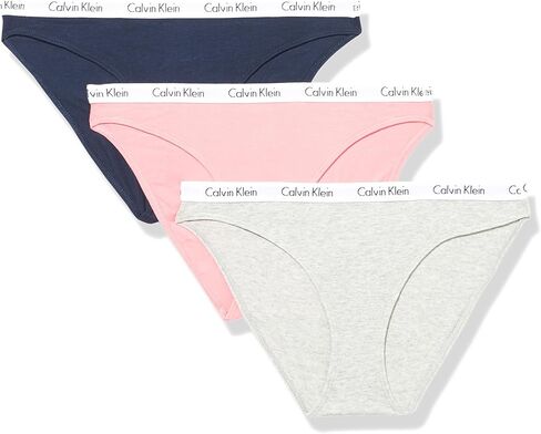سراويل بيكيني مطاطية من القطن بشعار Carousel من Calvin Klein، عبوة من 3 قطع in Saudi Arabia