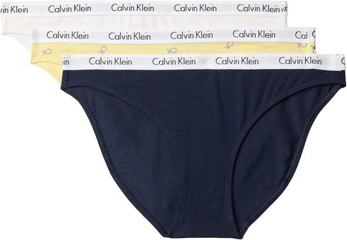 سراويل بيكيني مطاطية من القطن بشعار Carousel من Calvin Klein، عبوة من 3 قطع in Saudi Arabia