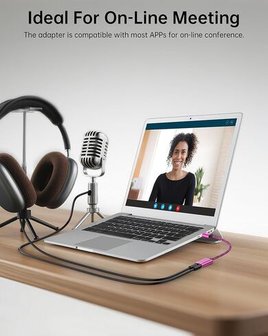 بطاقة صوت DAC للكمبيوتر الشخصي، PS5، سماعة رأس للألعاب على Windows Mac، محول مقبس USB ستيريو خارجي إلى 3.5 مم مع مقسم ميكروفون، كابل USB-A إلى ثنائي 3.5 مم Y للتسجيل، البث المباشر، Discordin in Kuwait