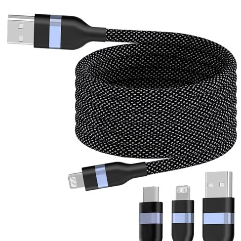 كابل شاحن سريع سلك USB مغناطيسي تلقائي الارتداد 27 وات 480 ميجا بت في الثانية USB-C Lightning Android PD 1 متر (USB-C إلى Lightning) in Kuwait