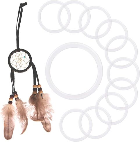 Framendino, 20 Pack 2 Inch Clear Plastic Dream Catcher Ring Round Floral Hoops Ring Circle Hook for DIY Crafts in Saudi Arabia