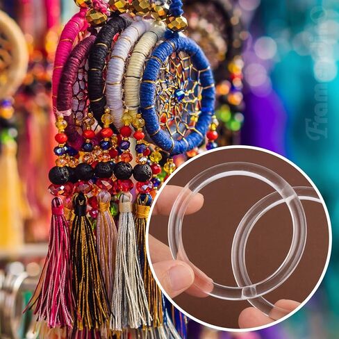 Framendino, 20 Pack 2 Inch Clear Plastic Dream Catcher Ring Round Floral Hoops Ring Circle Hook for DIY Crafts in Saudi Arabia