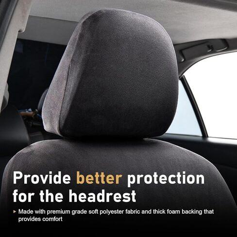 2PCS Car Headrest Cover, Elastic Scratch-resistant Full-coverage Protector, Soft Comfortable Reusable Decoration, Universal for Cars Trucks SUVs (Beige) in Saudi Arabia