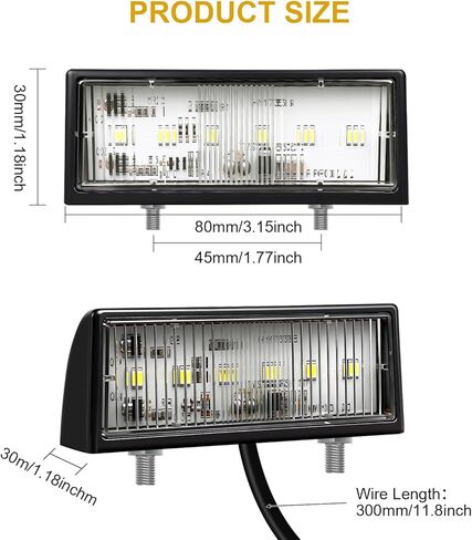 ضوء لوحة ترخيص LED مع دعامة فولاذية، مصباح علامة مقطورة عالمي مقاوم للماء 12 فولت لشاحنة RV قارب فائدة شبه شاحنة، متوافق مع DOT، غطاء ABS، تصميم غاطس in Kuwait