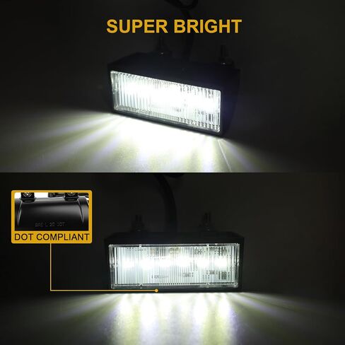 ضوء لوحة ترخيص LED مع دعامة فولاذية، مصباح علامة مقطورة عالمي مقاوم للماء 12 فولت لشاحنة RV قارب فائدة شبه شاحنة، متوافق مع DOT، غطاء ABS، تصميم غاطس in Kuwait