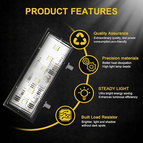 ضوء لوحة ترخيص LED مع دعامة فولاذية، مصباح علامة مقطورة عالمي مقاوم للماء 12 فولت لشاحنة RV قارب فائدة شبه شاحنة، متوافق مع DOT، غطاء ABS، تصميم غاطس in Kuwait