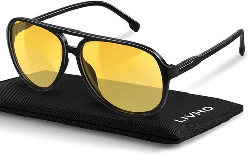 livho Trendy Polarized Aviator Sunglasses Women Men, Retro Sun Glasses for Women Men 2025, Oversized UV Protection Shades in Saudi Arabia