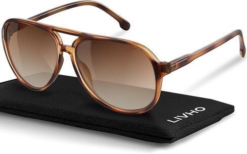 livho Trendy Polarized Aviator Sunglasses Women Men, Retro Sun Glasses for Women Men 2025, Oversized UV Protection Shades in Saudi Arabia