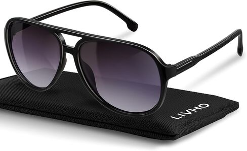 livho Trendy Polarized Aviator Sunglasses Women Men, Retro Sun Glasses for Women Men 2025, Oversized UV Protection Shades in Saudi Arabia