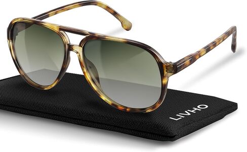 livho Trendy Polarized Aviator Sunglasses Women Men, Retro Sun Glasses for Women Men 2025, Oversized UV Protection Shades in Saudi Arabia