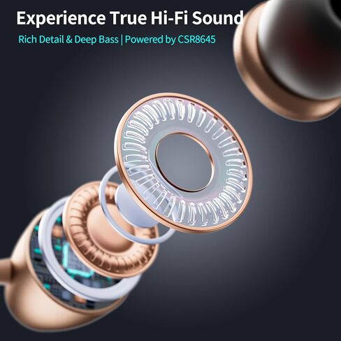 Bluetooth Headphones Neckband, Retractable Wireless Headset with Mic, IPX5 Sweatproof Earphones, Noise Cancelling Stereo Earbuds for Sports, Running, Driving, Workouts (Black) in Saudi Arabia