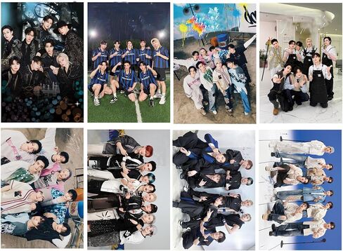 8 قطع من ملصقات الأطفال الضالة، لوحة ملصقات جدارية لألبوم جديد من Stray Kids لتزيين غرفة حفلات أعياد الميلاد (أخضر) in Kuwait