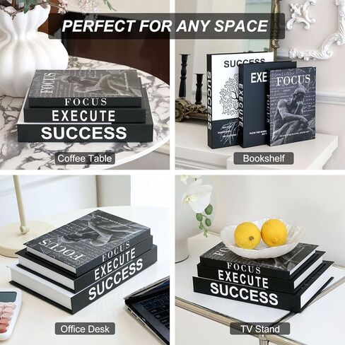 Set of 3 Decorative Box, Coffee Table Decorative Books, Modern Fashion Designer Fake Books for Home Decor Aesthetic, Faux Storage Box for Bookshelf Decoration ，Faux Book for Decoration in Saudi Arabia