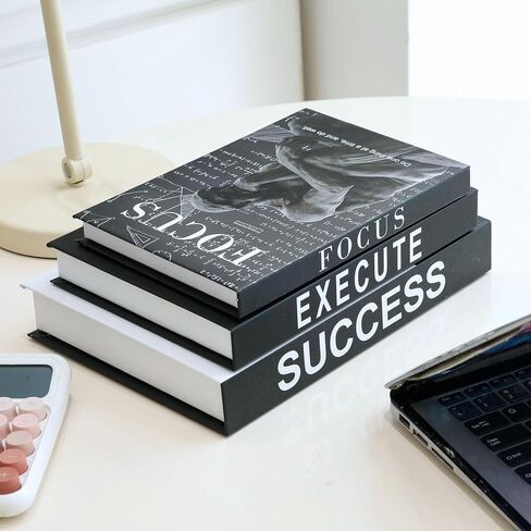 Set of 3 Decorative Box, Coffee Table Decorative Books, Modern Fashion Designer Fake Books for Home Decor Aesthetic, Faux Storage Box for Bookshelf Decoration ，Faux Book for Decoration in Saudi Arabia