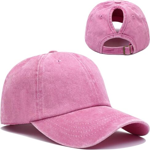Women Washed Baseball Cap Vintage Blank Hat with Ponytail Hole in Saudi Arabia