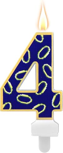 Birthday Candle, Blue and Golden Rings Number Candle Themed Cake Topper Cartoon Theme Party Decorations for Baby Shower Birthday Gatherings (Number 5) in Saudi Arabia