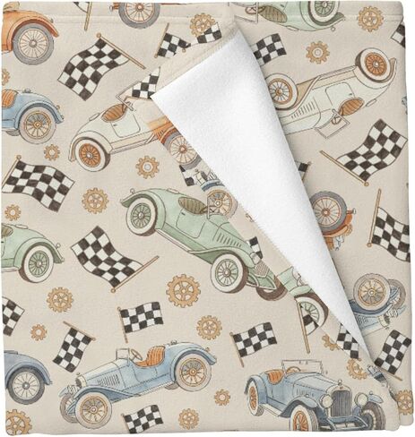 Vintage Race Car Vehicle Baby Blankets for Boys Girls Retro Racing Racecar Crib Blanket for Infant Toddler Newborn Soft Lightweight Outdoor Sports Nursery Swaddling Wrap 30x40in in Saudi Arabia
