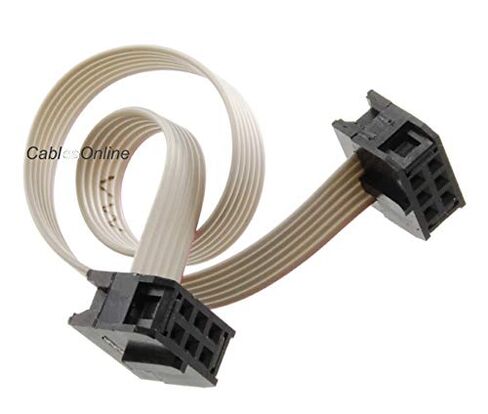 CablesOnline، كابل شريطي مسطح مقاس 18 بوصة (2 × 3) 2.54 مم من أنثى إلى أنثى IDC مكون من 6 أسلاك، FR-0618 in Kuwait