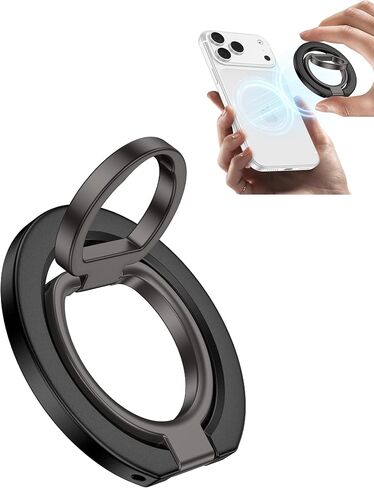حامل بمقبض هاتف iPhone 17 Pro MagSafe، حامل حلقي مغناطيسي مزدوج الجوانب للهاتف، مسند MagSafe لهاتف iPhone Air 16 15 14 13، حامل للسيارة، حامل مغناطيسي دوار 360 درجة، حامل آمن بحلقة الإصبع in Kuwait