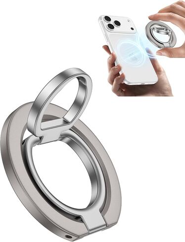 حامل بمقبض هاتف iPhone 17 Pro MagSafe، حامل حلقي مغناطيسي مزدوج الجوانب للهاتف، مسند MagSafe لهاتف iPhone Air 16 15 14 13، حامل للسيارة، حامل مغناطيسي دوار 360 درجة، حامل آمن بحلقة الإصبع in Kuwait
