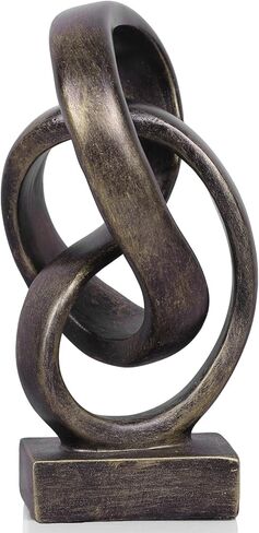 Abstract Black Knot Statue, Geometric Decor, Living Room Coffee Table Bookshelf countertop Black Decor, Office Coffee Table entryway Desktop Decor. in Saudi Arabia