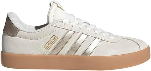 adidas Women's Vl Court 3.0 Sneakers, Natural/Gold/Gum, 9 M US in Saudi Arabia