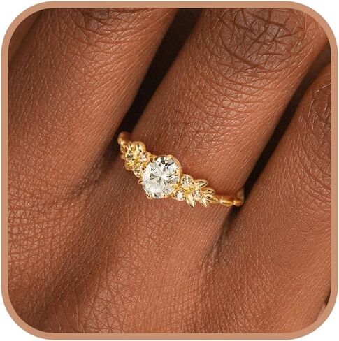 خواتم أوراق زركونيا مكعبة من الفضة الاسترليني للنساء، حلقات مطلية بالذهب عيار 14 قيراط، غير مشوهة، أنيقة وقابلة للتكديس، أحجار كريمة، خواتم مويسانيتي، عصابات الخطوبة، مجوهرات، هدايا عيد ميلاد للأم in Kuwait