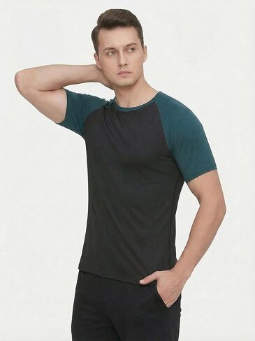 Men's Casual Raglan Tee | Short Sleeve Athletic Workout Shirt for Bodybuilding & Everyday Wear in Saudi Arabia
