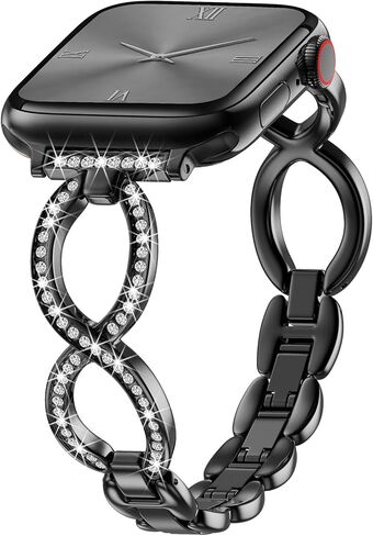 سوار Filoto Bling متوافق مع ساعة Apple 38 مم 40 مم 41 مم 42 مم 44 مم 45 مم 46 مم 49 مم للنساء، حزام معدني رفيع أنيق سوار مجوهرات نحيف لسلسلة iWatch Band 11 10 9 8 7 6 5 4 SE 3 2 1 Ultra in Saudi Arabia