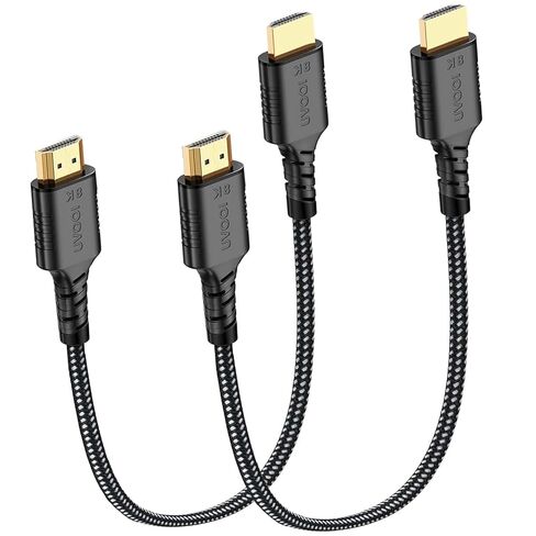 Short HDMI Cable 1 FT 2-Pack, Ultra High Speed 8K HDMI 2.1 48Gbps Braided HDMI Cords, 1 Foot HDMI Cable for Camera, Field Monitor, External Recorder, Laptop, PC in Saudi Arabia