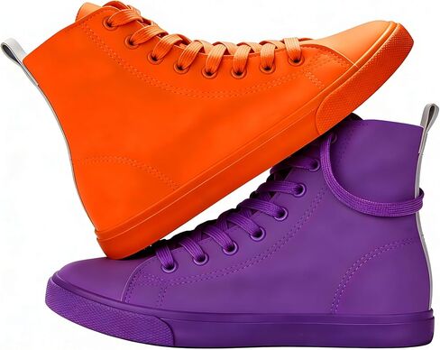 Womens Mismatched High Top Sneakers Colorful Lycra Fashion Shoes Lightweight Two Tone Casual Walking Shoes in Saudi Arabia