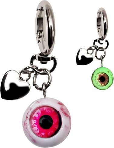 Gothic Horror Eyeball Keychain-resin bloodshot eyeball with luminous pendant, Halloween horror bag/key accessories in Saudi Arabia
