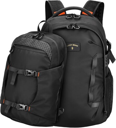 حقيبة ظهر دوارة 2 في 1 قابلة للفصل، حقيبة ظهر كبيرة للسفر بعجلات سعة 56 لترًا - مقسمة إلى حقيبة نهارية وحقيبة ظهر للكمبيوتر المحمول تناسب كمبيوتر محمول مقاس 17 بوصة، مقاومة للماء وسهلة الحمل للكلية والعمل والسفر رمادي in Kuwait