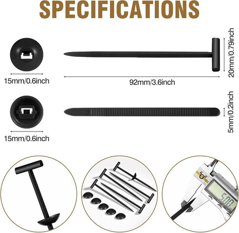 Upgrade Nylon Universal Cable Tie Buckle 50pcs, Heavy Duty Nylon Fastening Clips Cable Ties Zip Ties Rivets for Car Fender Trunk, Double-Side Self-Locking Bumper Clips with Pin & Button in Saudi Arabia