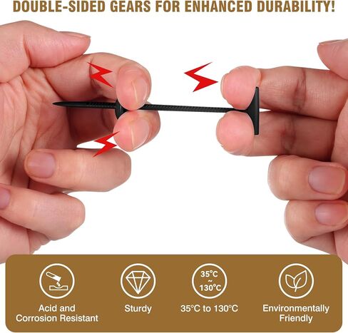 Upgrade Nylon Universal Cable Tie Buckle 50pcs, Heavy Duty Nylon Fastening Clips Cable Ties Zip Ties Rivets for Car Fender Trunk, Double-Side Self-Locking Bumper Clips with Pin & Button in Saudi Arabia