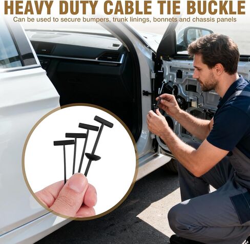 Upgrade Nylon Universal Cable Tie Buckle 50pcs, Heavy Duty Nylon Fastening Clips Cable Ties Zip Ties Rivets for Car Fender Trunk, Double-Side Self-Locking Bumper Clips with Pin & Button in Saudi Arabia