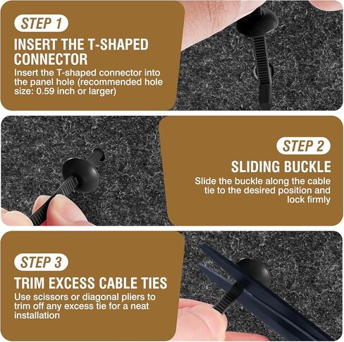 Upgrade Nylon Universal Cable Tie Buckle 50pcs, Heavy Duty Nylon Fastening Clips Cable Ties Zip Ties Rivets for Car Fender Trunk, Double-Side Self-Locking Bumper Clips with Pin & Button in Saudi Arabia