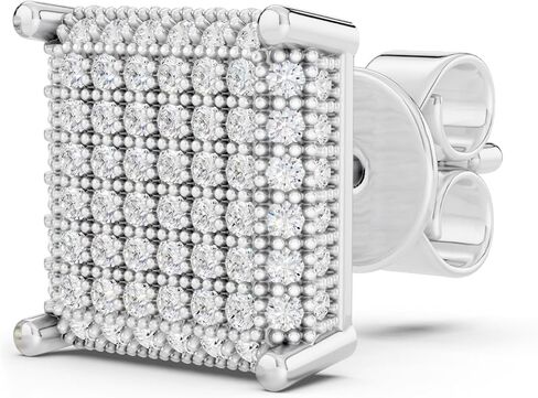 Dazzlingrock Collection Round White Diamond 8.5mm Dice Shape 1Pc Hip Hop Stud Earring (0.28 ctw, Color I-J, Clarity I2-I3) in 925 Sterling Silver, Unisex Design Ladies, Mens Real Diamond Earrings in Saudi Arabia