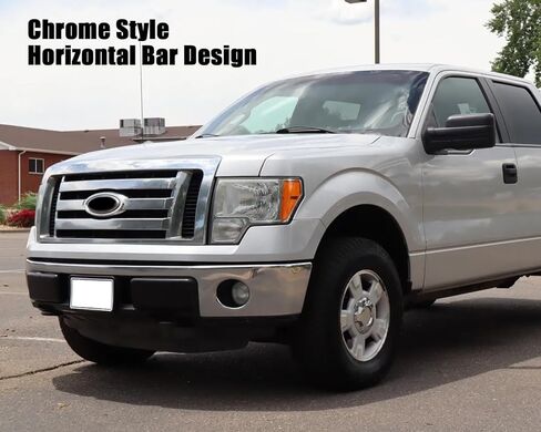 Front Bumper Upper Grille Grill Fit for 2009-2014 Ford F150 XLT Matte Black Grill Replacement 9L3Z8200A, FO1200510 in Saudi Arabia