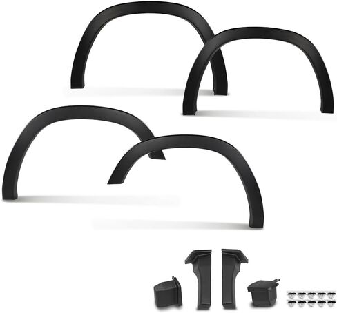 LQI Fender Flares متوافقة مع طرازات Dodge Ram 2500/3500 2010 2011 2012 2013 2014 2015 2016 2017 فقط (لا تناسب طرازات الكابينة المزدوجة والهيكل) ملحقات غطاء العجلة المزخرفة in Kuwait