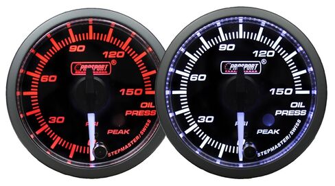 مقياس ضغط الزيت الكهربائي مقاس 52 مم من Prosport | شاشة LED زرقاء/بيضاء ووحدة إرسال | مراقب ضغط المحرك PSI للأداء والضبط والقيادة اليومية in Kuwait