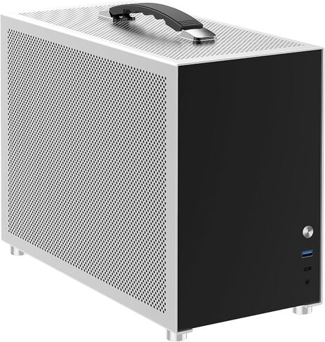 A1P Mini-ITX Case, Micro ITX PC Case, Mini Computer Case in Black Color, Full Aluminum Small Gaming Case with 3.0 Dual Reverse PCI Riser Cable in Saudi Arabia