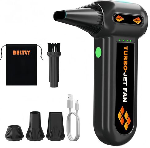 Super Powerful Compressed Air Duster, Rechargeable Duster Blower with LED Light, 4-Gear Adjustable 150000RPM Brushless Motor, Mini Blower for Computer, Keyboard, Outdoor, House and Car (Black) in Saudi Arabia