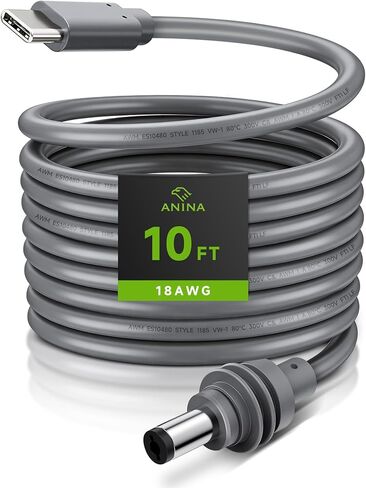Anina USB-C to DC Power Cable for Starlink Mini (2M/6.5FT) with Smart PD Chip, 18AWG Replacement Type C Male to DC5521 Male Charging Cord, Stable Power Supply Accessory for Outdoor Camping in Saudi Arabia