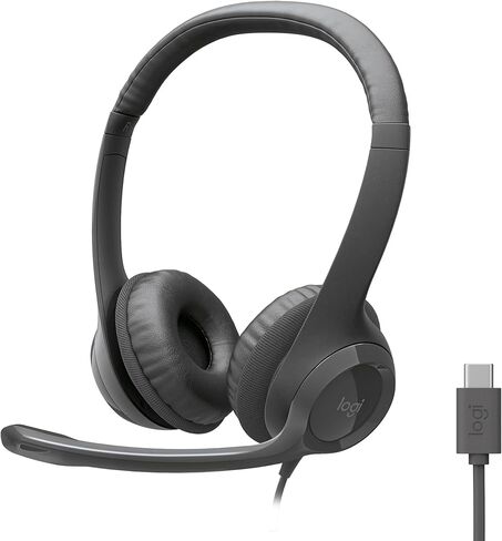 Logitech H390 Gaming Headphones, Wired Headphones with Mic, USB Headset with Microphone for PC, Noise Cancelling Microphone for Video Meetings, Music, Gaming - Off White Total Count 48, Pack of 4 in Saudi Arabia