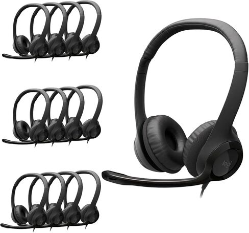 Logitech H390 Gaming Headphones, Wired Headphones with Mic, USB Headset with Microphone for PC, Noise Cancelling Microphone for Video Meetings, Music, Gaming - Off White Total Count 48, Pack of 4 in Saudi Arabia