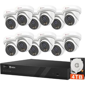نظام كاميرا أمان Anpviz 12MP 16CH NVR PoE، اكتشاف المركبات البشرية بالذكاء الاصطناعي، كاميرات برج IP 12x 6MP في الهواء الطلق، ميكروفون مدمج، 16CH PoE NVR مع محرك أقراص ثابتة 4 تيرابايت، CCTV سلكية لأمن المنازل التجارية، NDAA in Kuwait