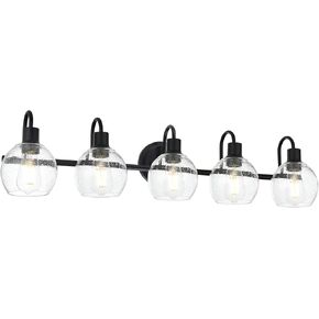 ضوء الحمام الغرور مع زجاج غلوب المصنف 2-أضواء صناعية سوداء الجدار الشمعدان الإضاءة لممر الردهة in Kuwait