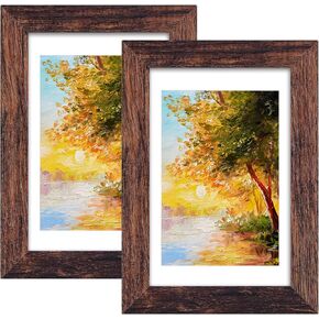 إطار صورة Fixwal مقاس 16x20، صور عرض 11x14 مع حصيرة أو 16x20 بدون حصيرة، إطارات ملصقات بنية لديكور التثبيت على الحائط، عبوتان in Kuwait